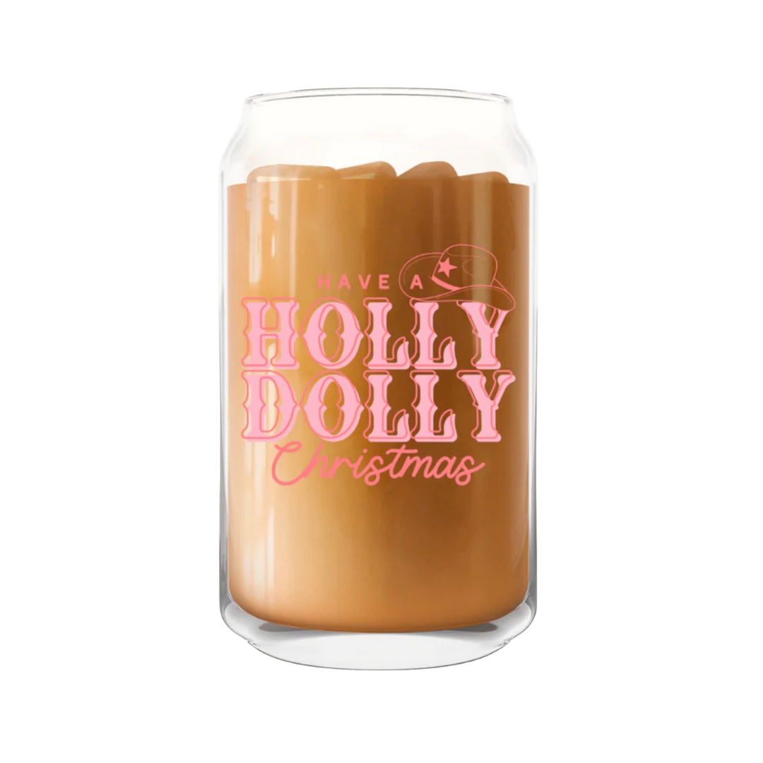 Holly Dolly Glass Can