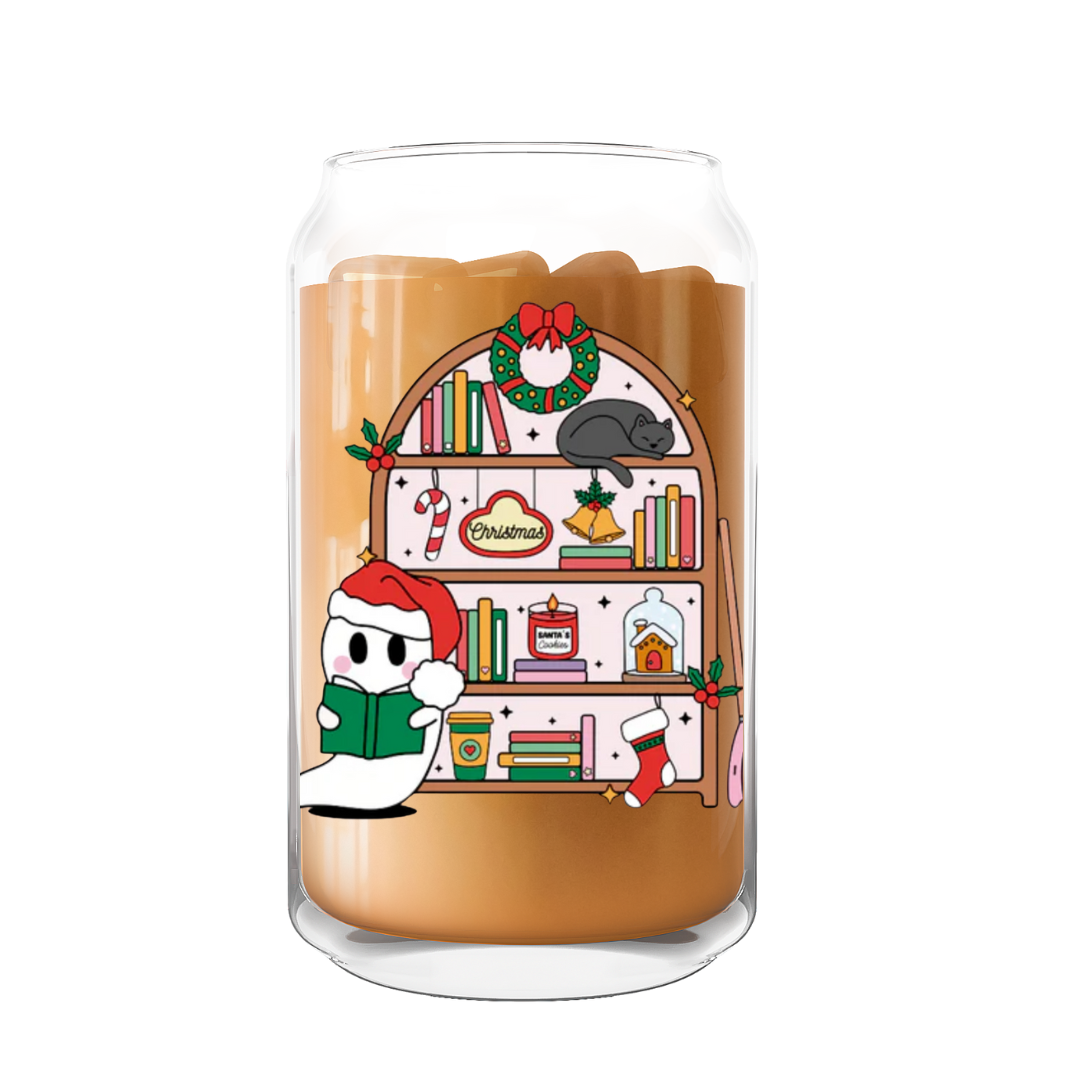 Christmas Ghost Glass Can