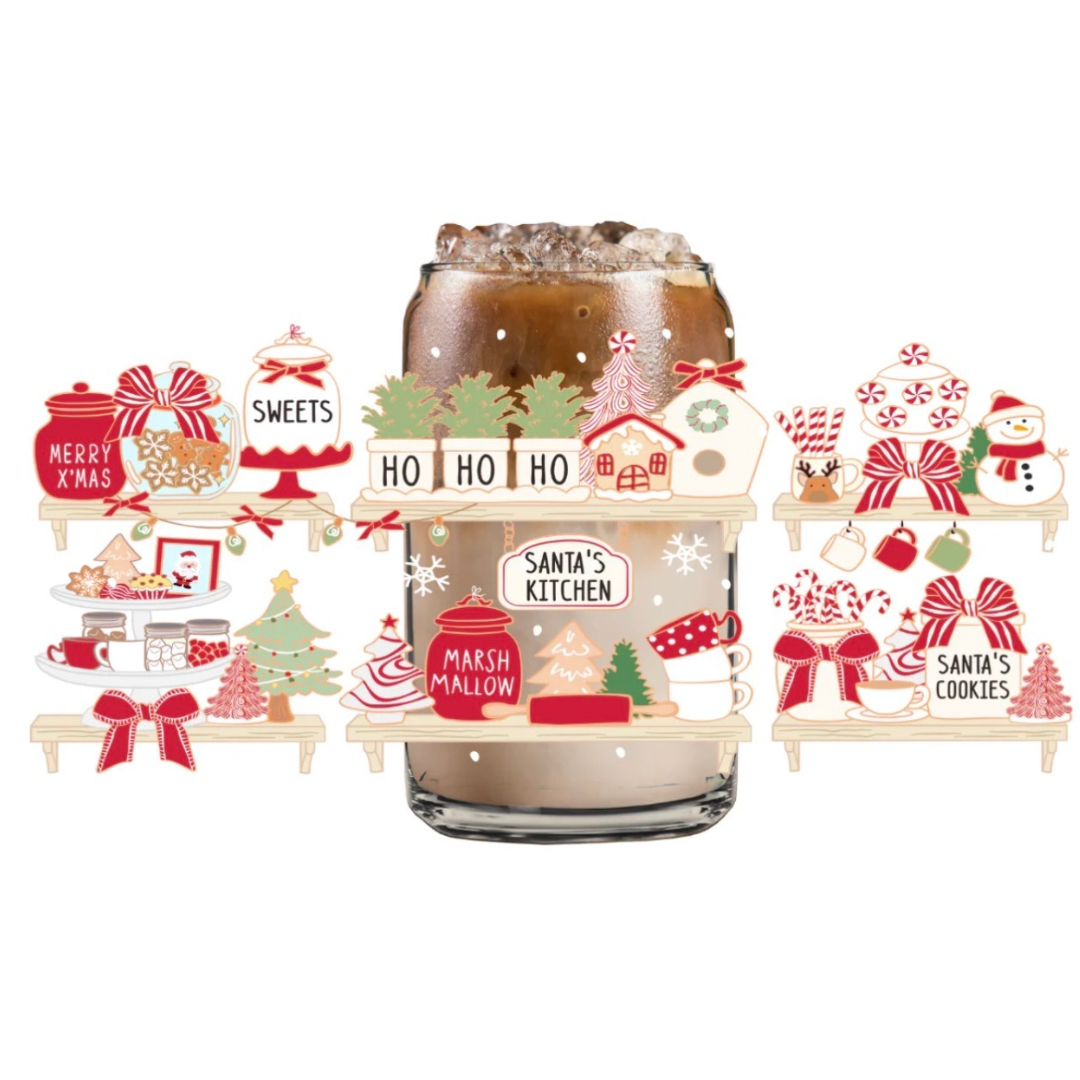 Santa’s Kitchen Glass Can