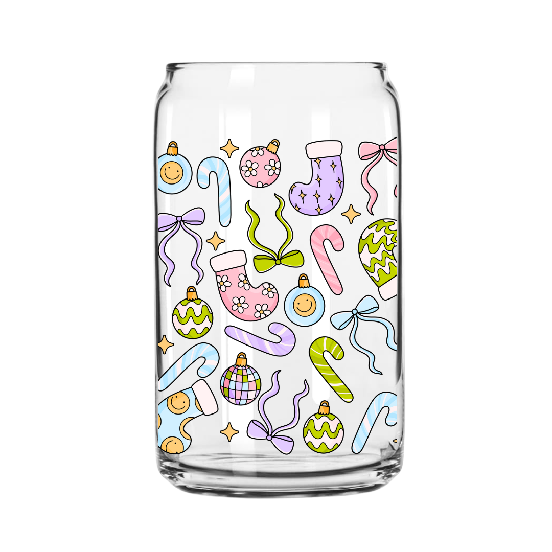 Groovy Stockings Glass Can