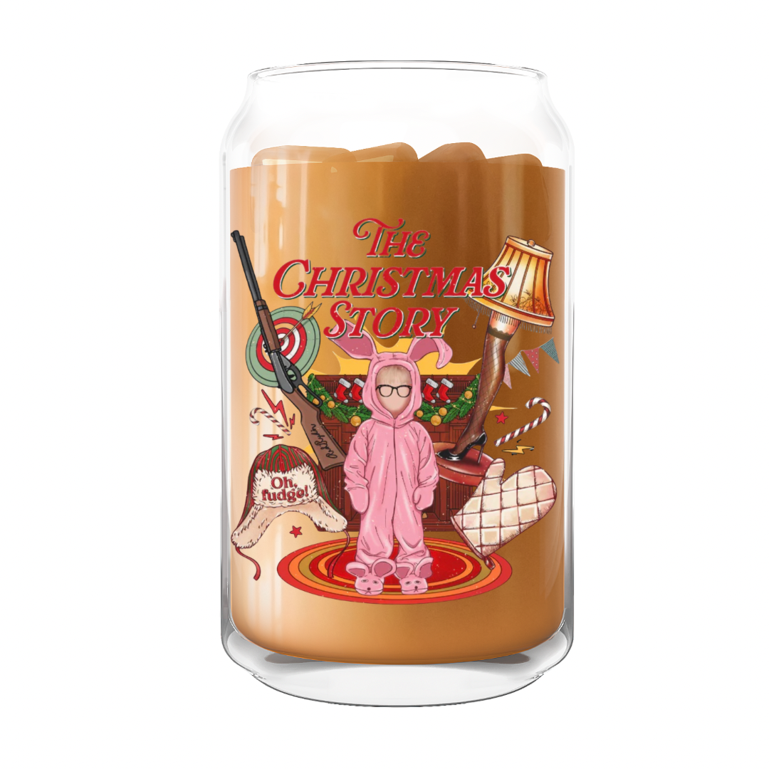Christmas Story Glass Can