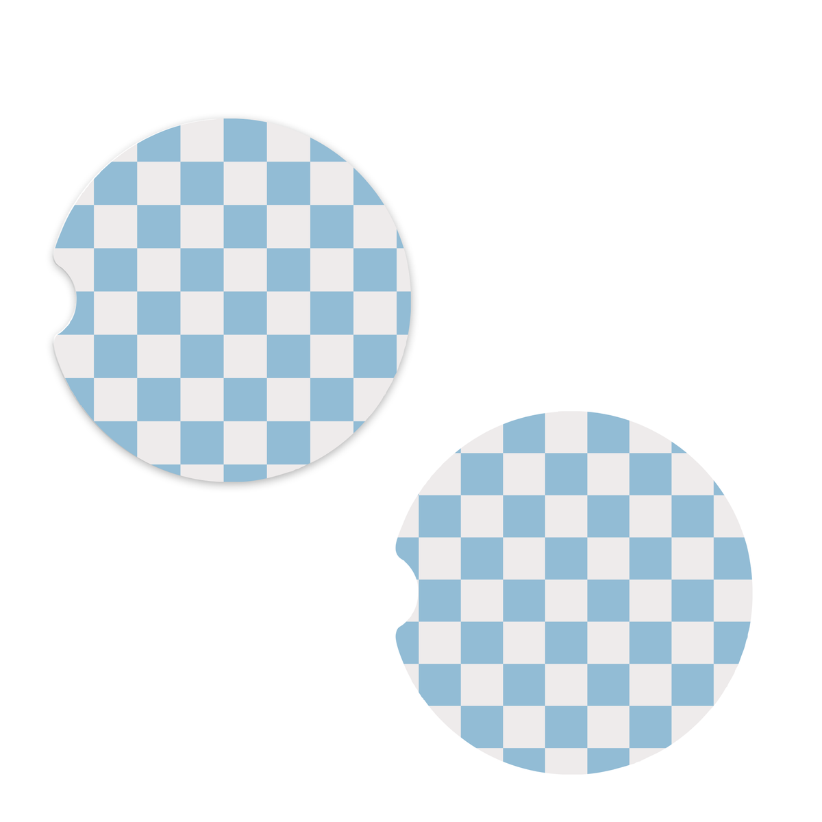Blue Checker Car Coasters
