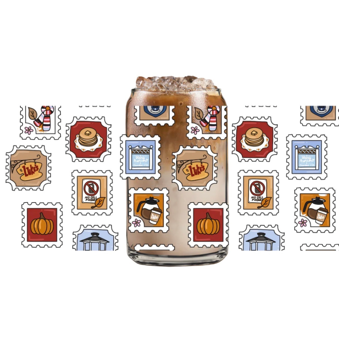 Stars Hollow Stamps Glass Can