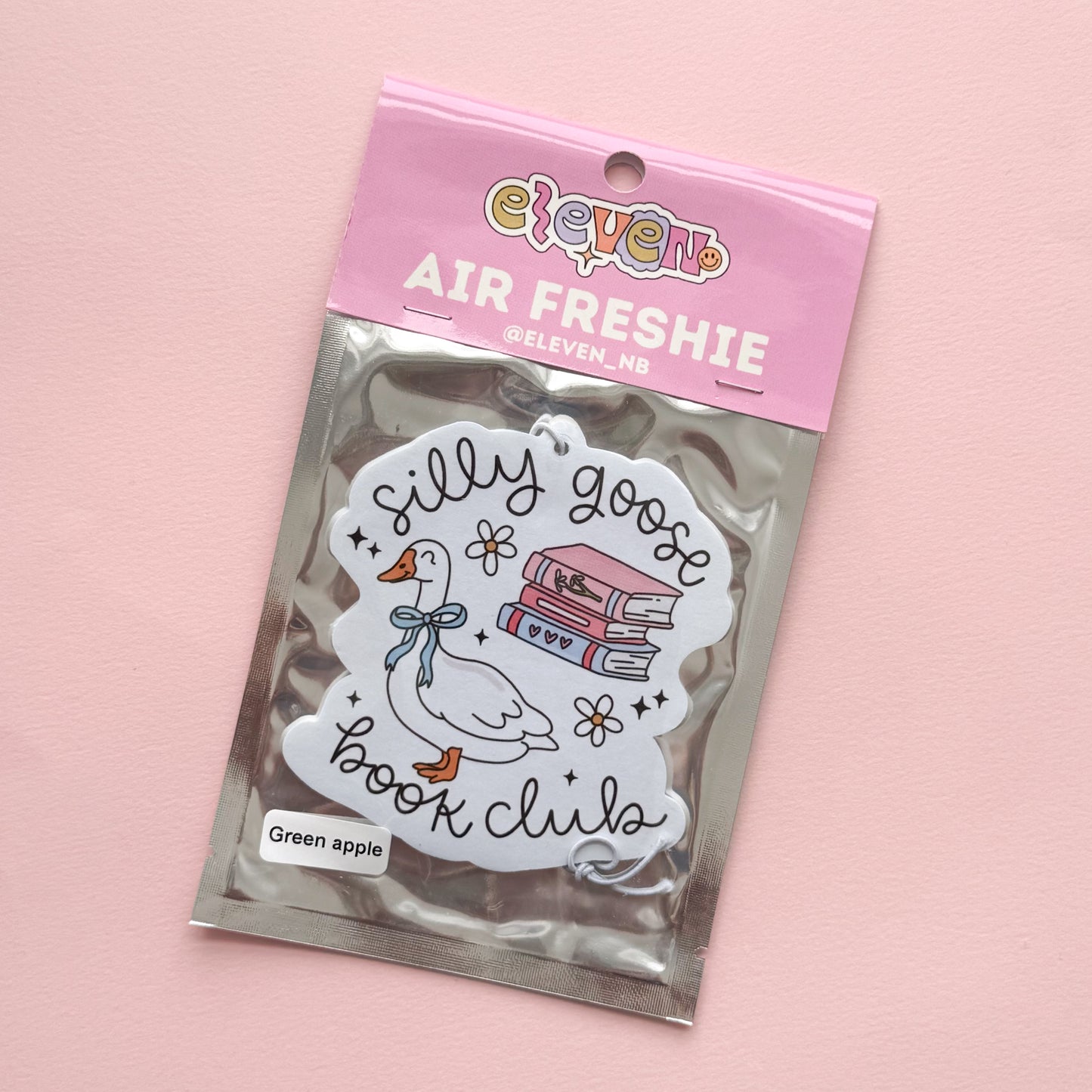 Silly Goose Book Club Air Freshie Green Apple