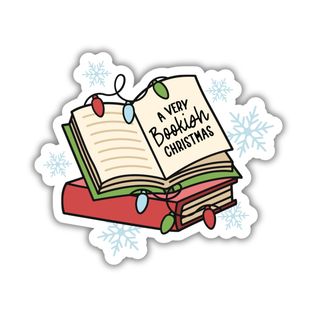 Bookish Christmas Weatherproof Sticker
