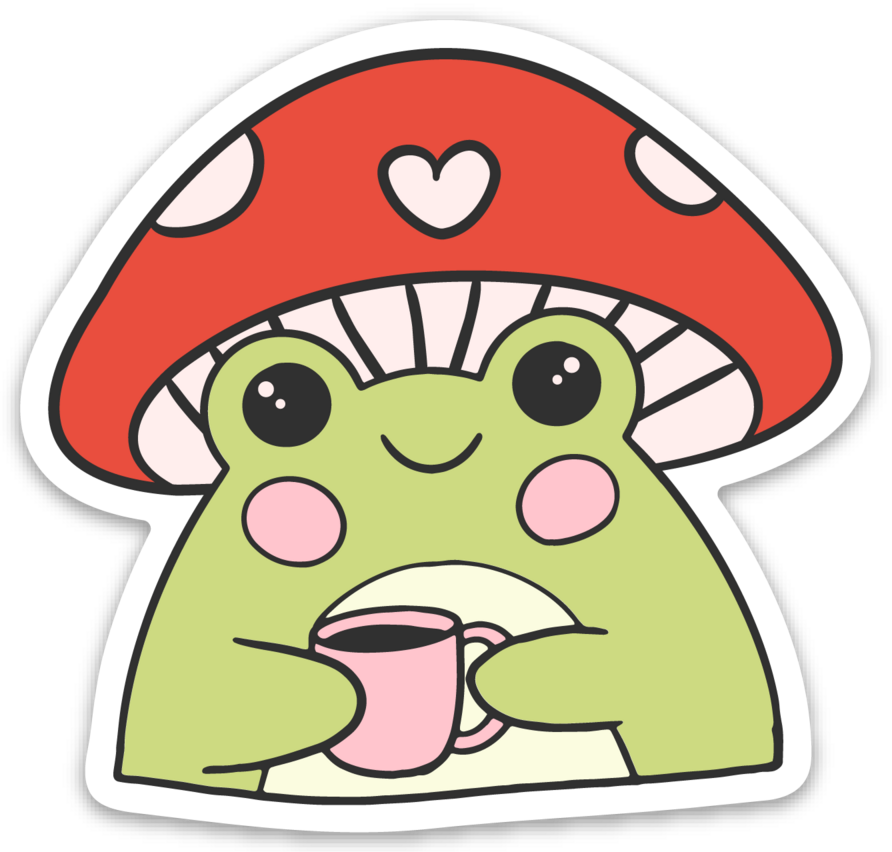 Mushroom Frog | Weatherproof Sticker