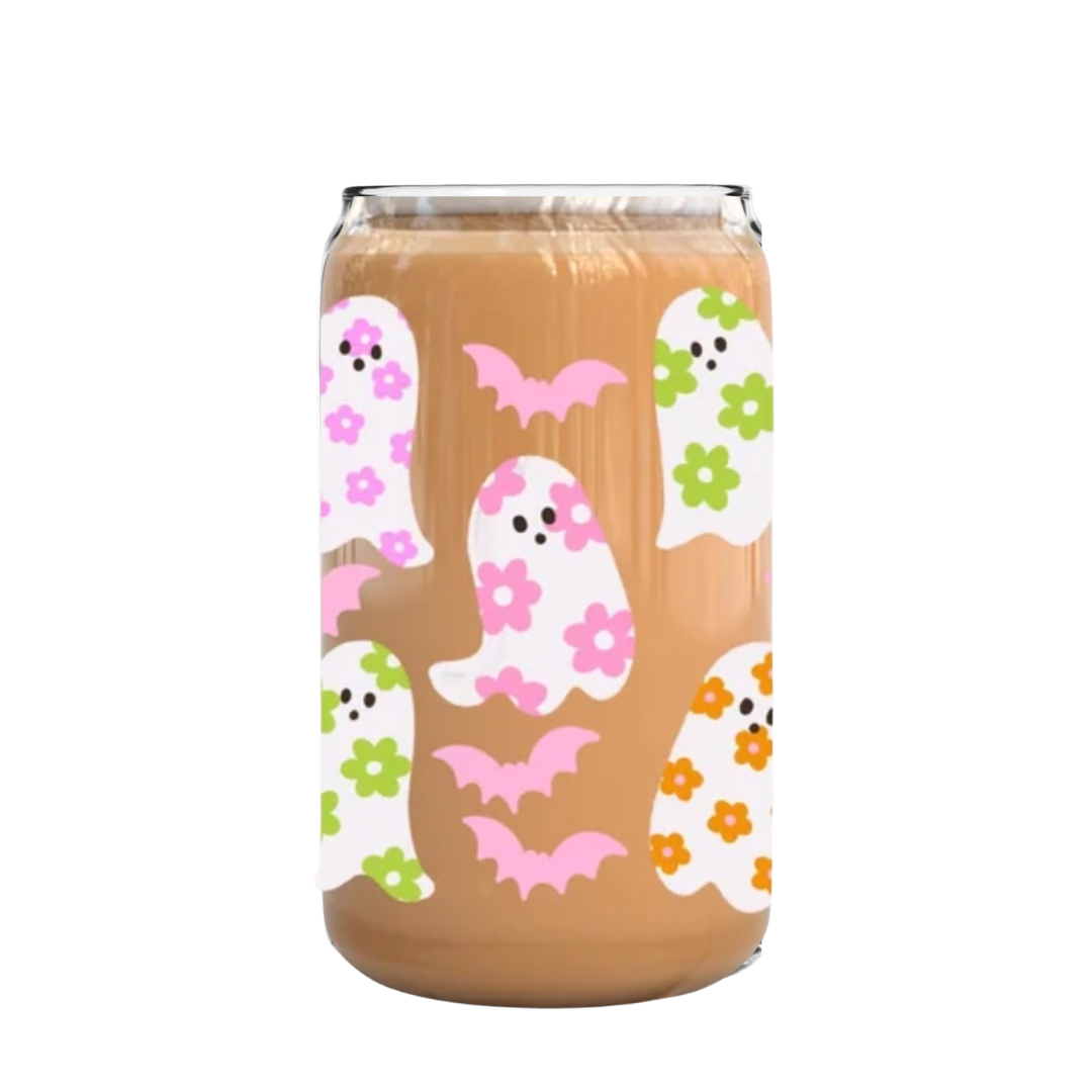 Groovy Ghost Glass Can
