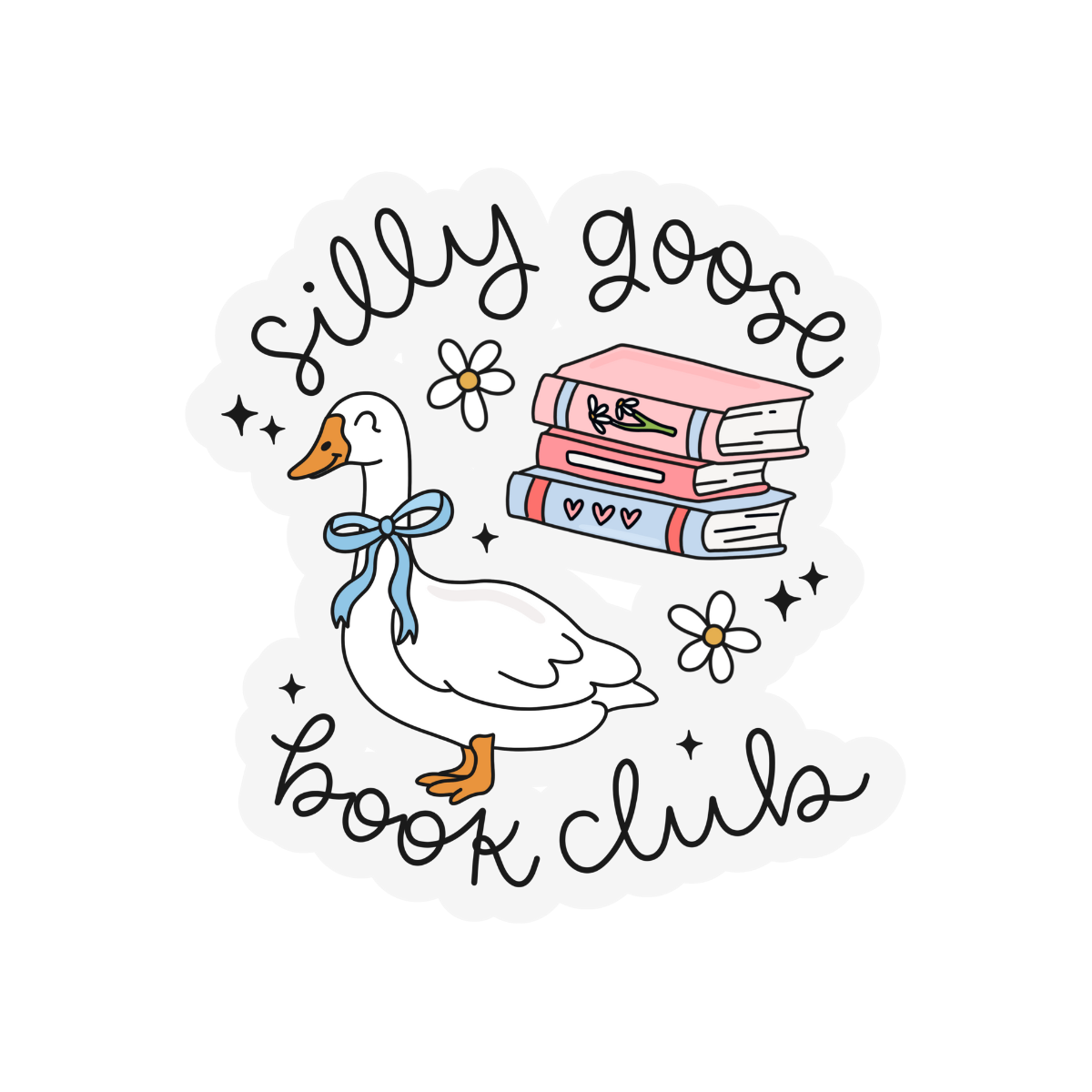 Silly Goose Book Club Weatherproof Sticker