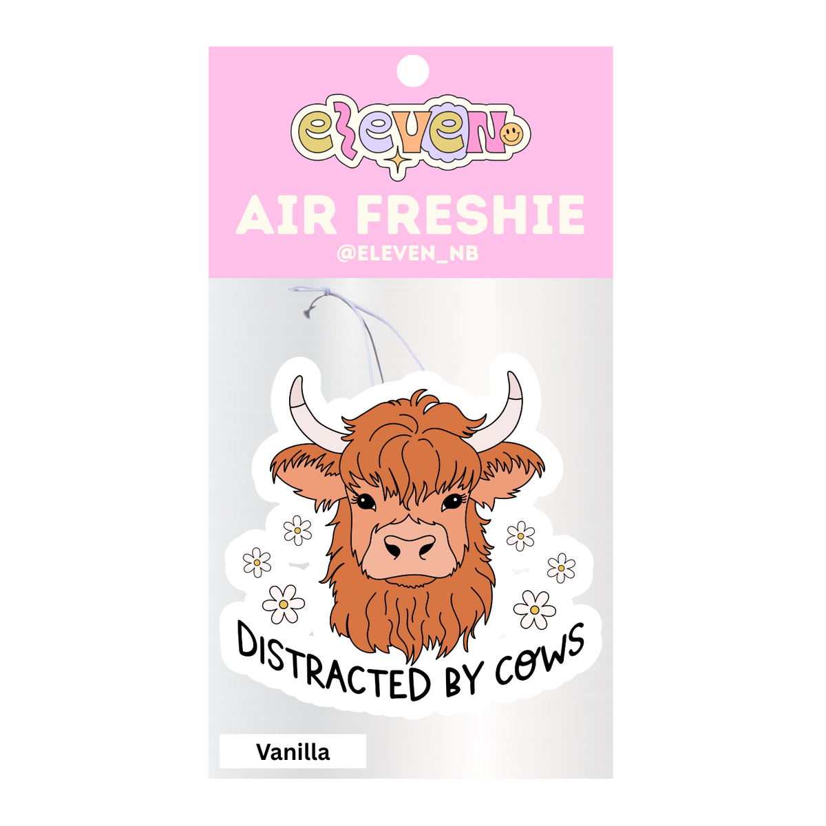 Distracted By Cows Air Freshie Vanilla Scent
