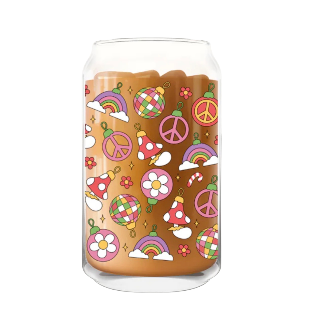 Funky Christmas Glass Can