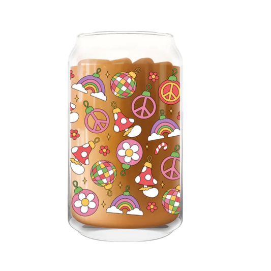 Funky Christmas Glass Can