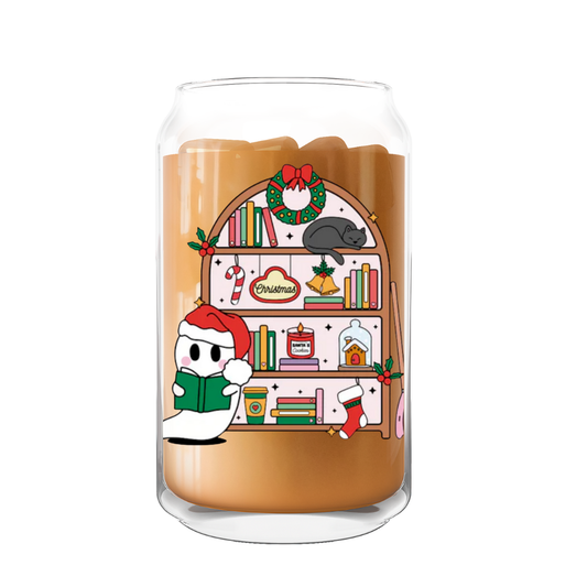 Christmas Ghost Glass Can