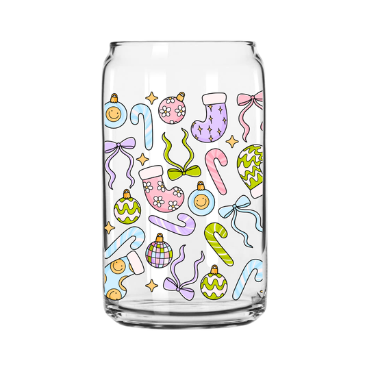 Groovy Stockings Glass Can