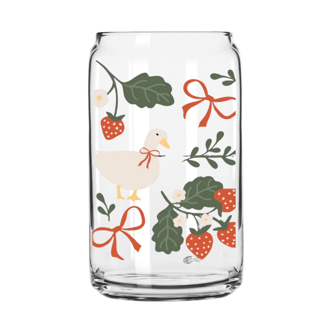 Strawberry Goose Glass Can
