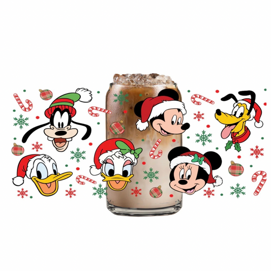 Mouse Christmas Glass Can