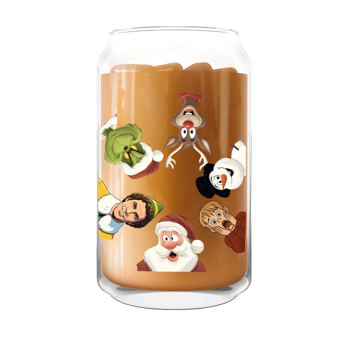 Christmas Friends Glass Can