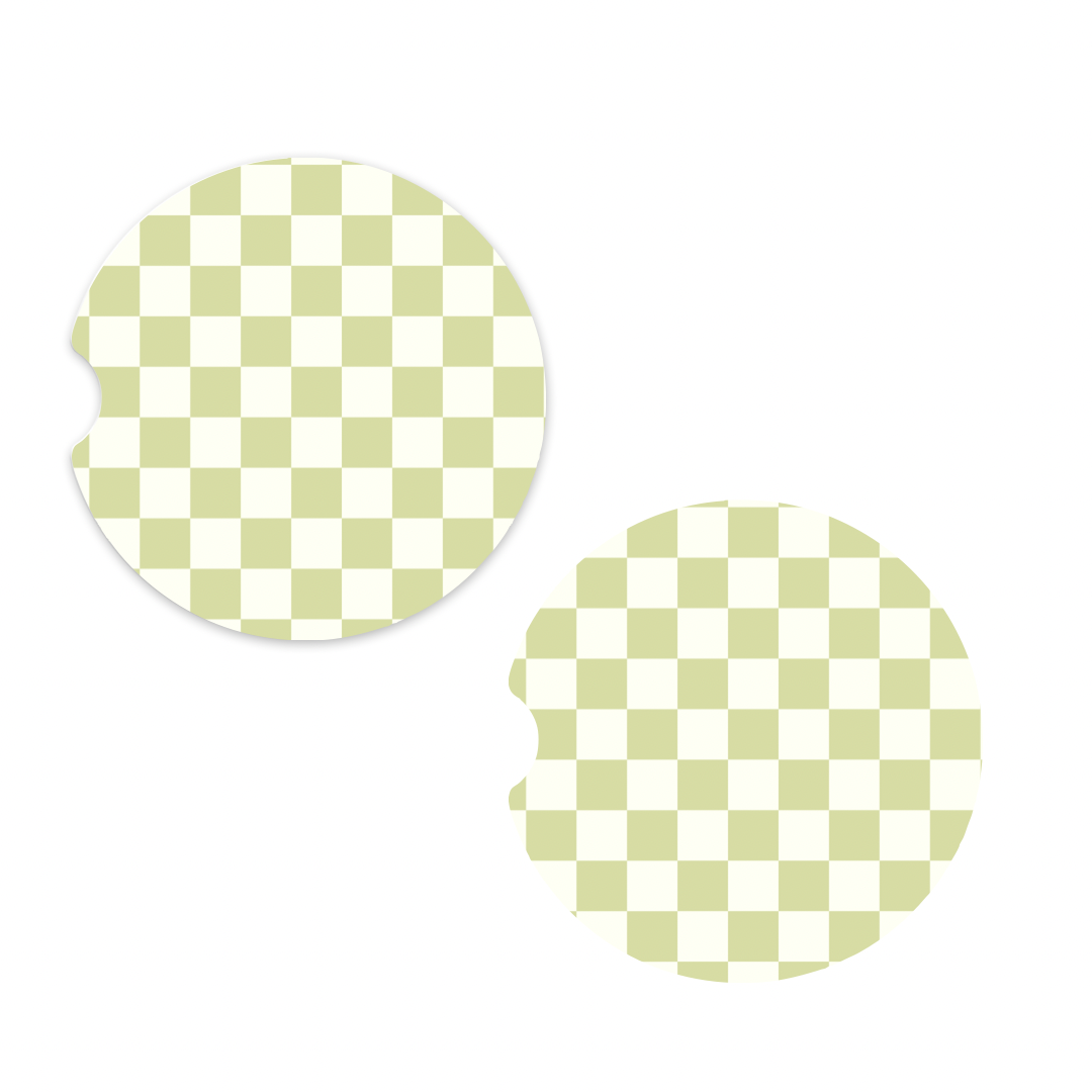 Green Checker Car Coaster