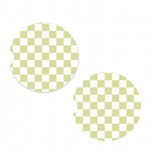 Green Checker Car Coaster