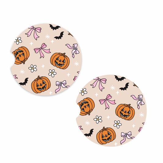 Pumpkins & Bats Car Coaster