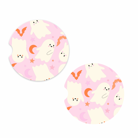 Pink Ghost Car Coaster