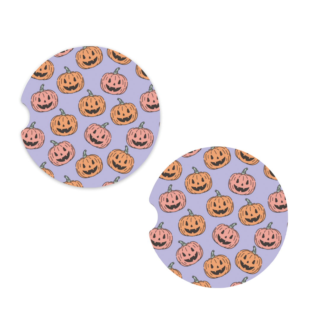 Purple Pumpkin Car Coaster