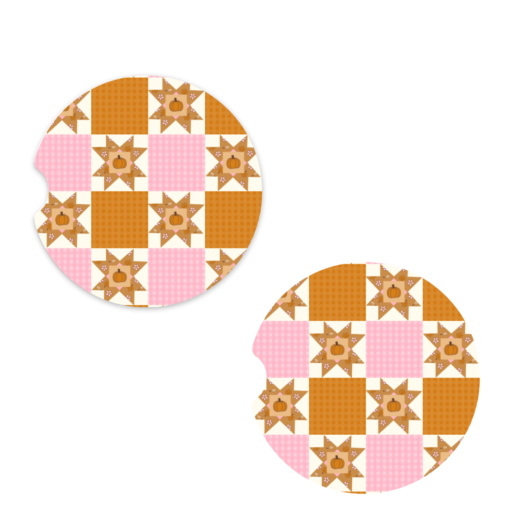 Fall Quilt Car Coasters