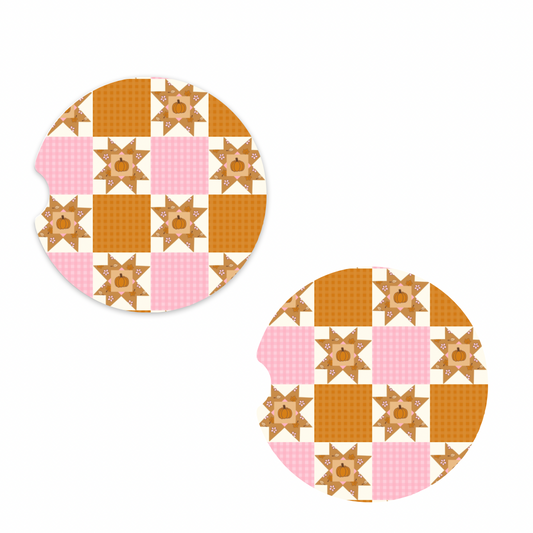 Fall Quilt Car Coasters