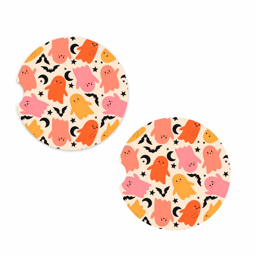 Orange Ghost Car Coaster