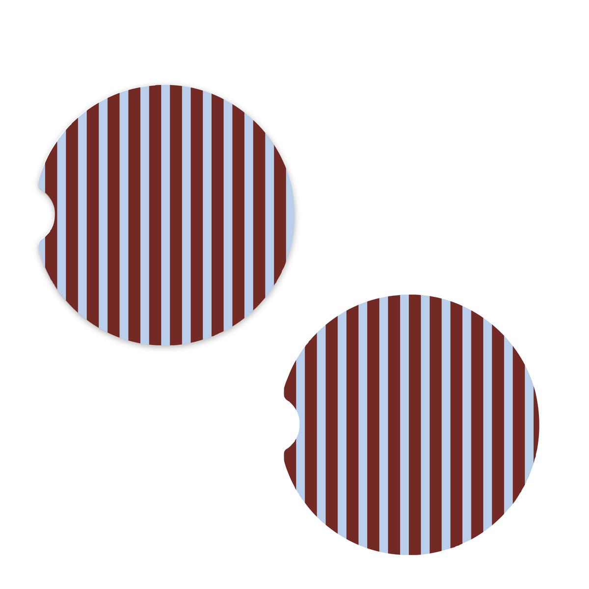 Blue&Brown Stripe Car Coasters