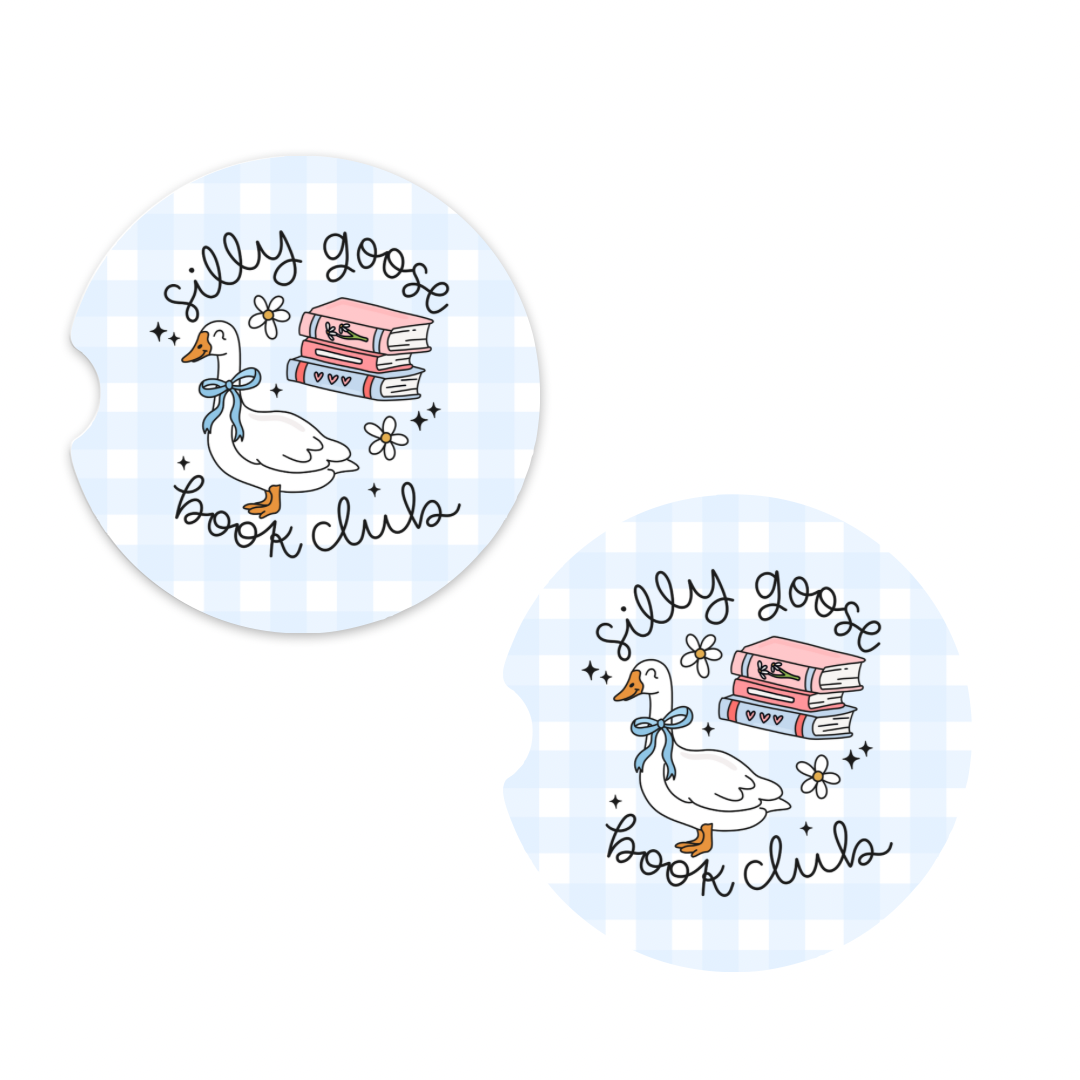 Silly Goose Bookclub Car Coasters