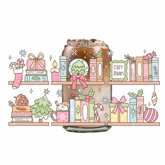 Holiday Bookshelf Glass Can