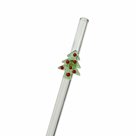 Christmas Tree Glass Straw