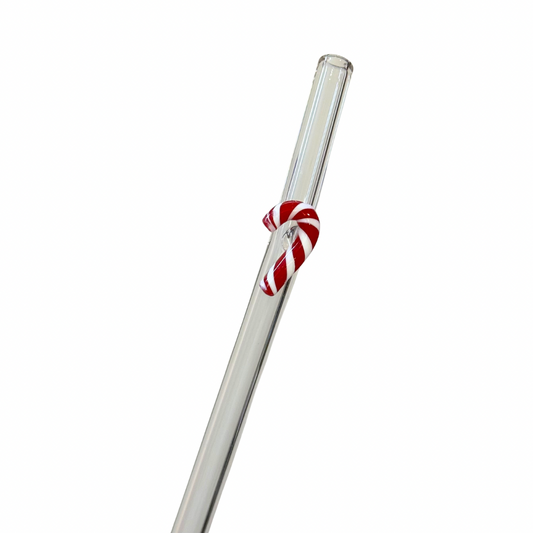 Candy Cane Glass Straw
