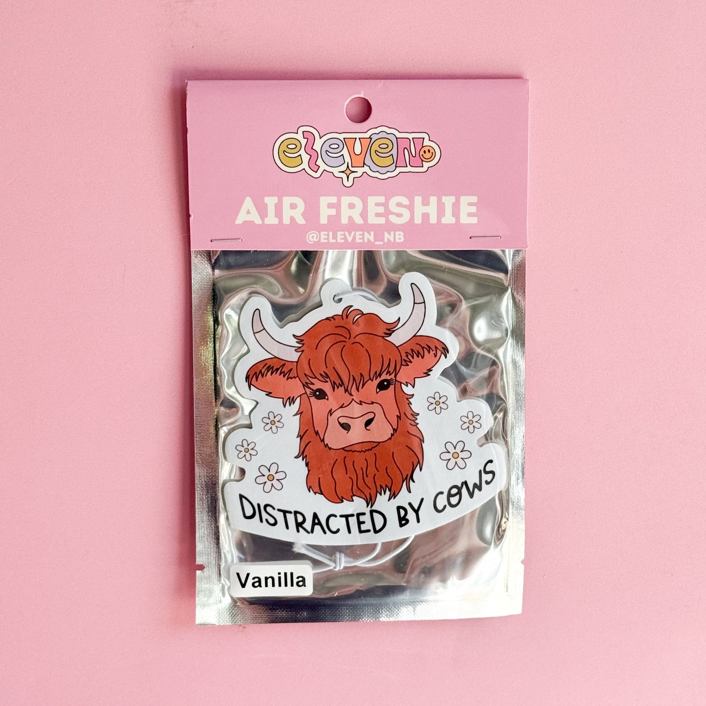 Distracted By Cows Air Freshie Vanilla Scent