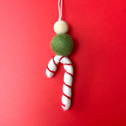 Candy Cane Hanging - Green Ball