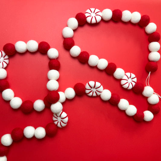 Candy Cane Felt Garland