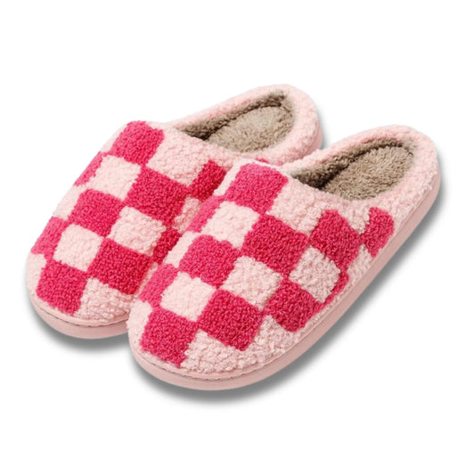 Pink Checker Slippers