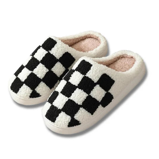 Black Checker Slippers