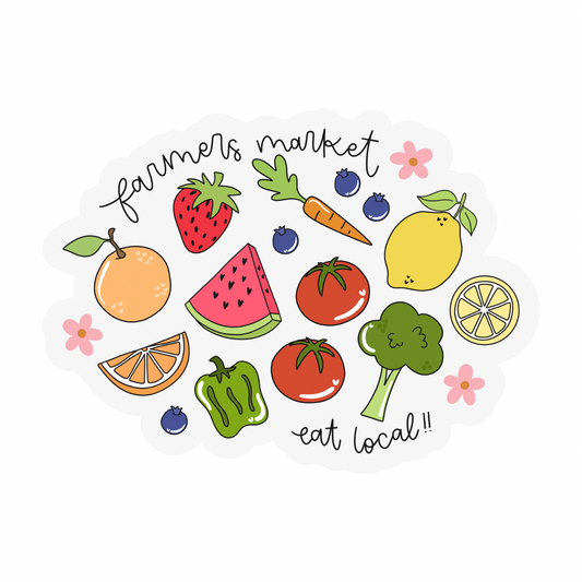 Farmers Market Weatherproof Sticker