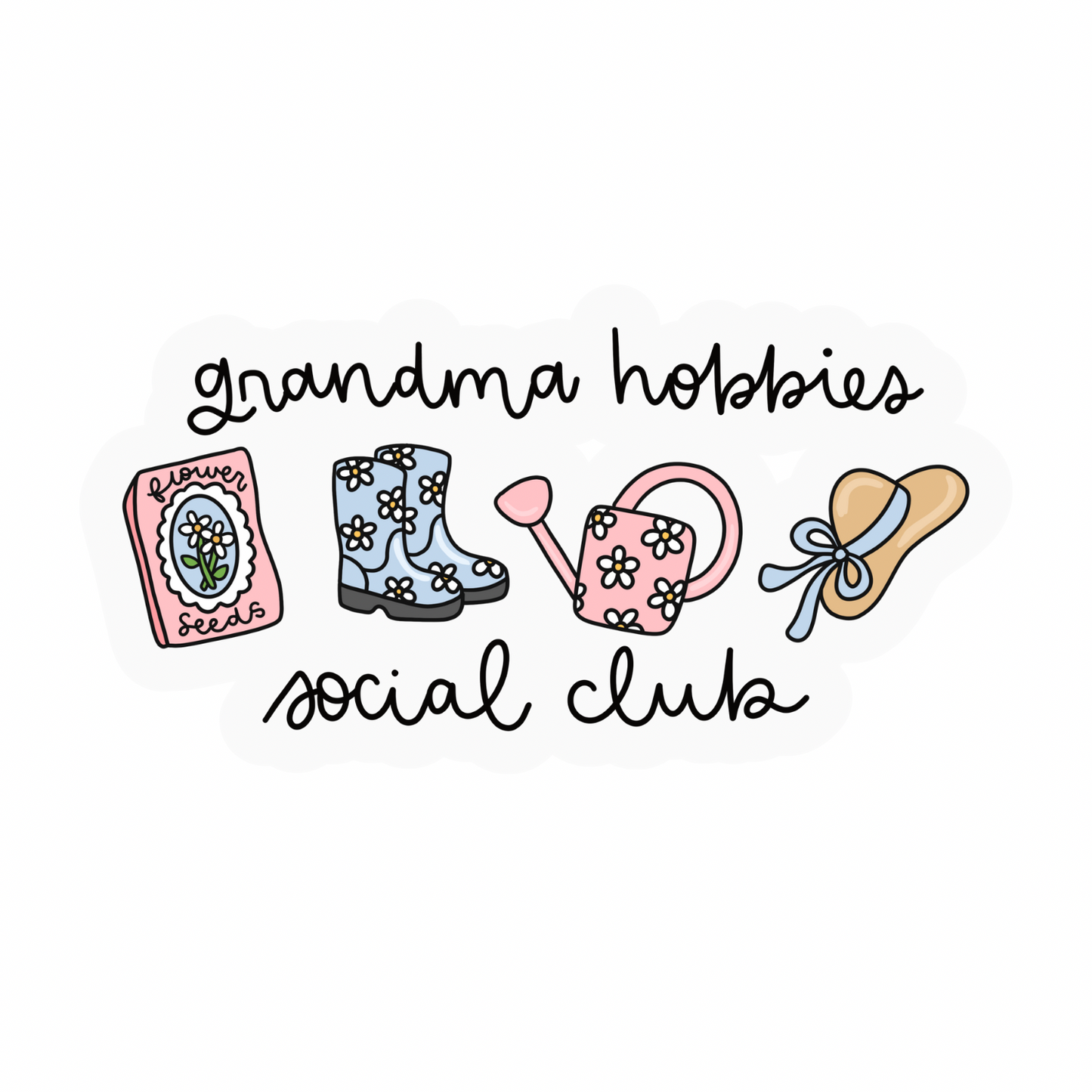 Grandma Hobbies Weatherproof Sticker
