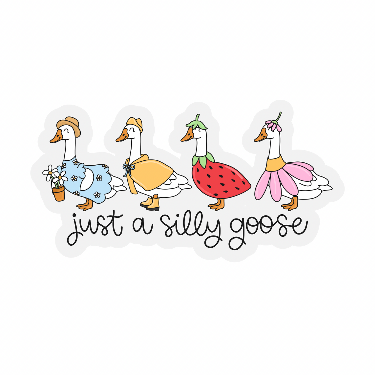 Silly Summer Goose Weatherproof Sticker