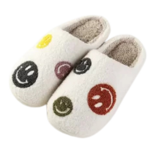 Neutral Smiley Slippers