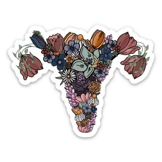 Flower Uterus Weatherproof Sticker