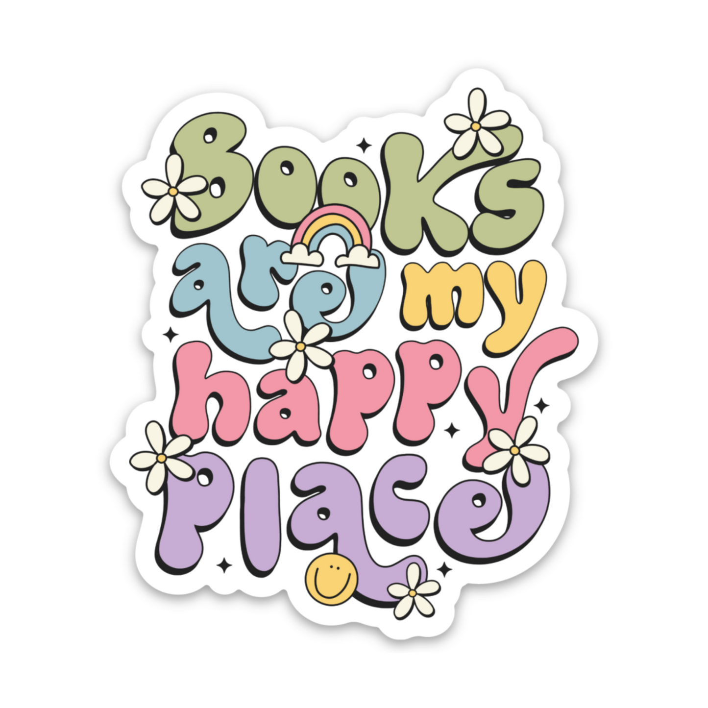 Books Are My Happy Place | Weatherproof Sticker