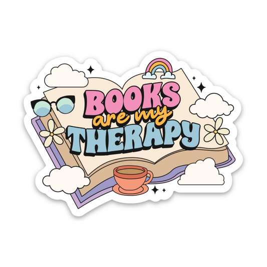 Books are my therapy | Weatherproof Sticker
