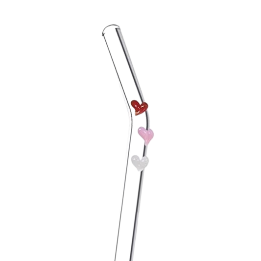 Heart Glass Straw