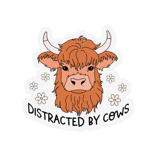 Distracted By Cows Weatherproof Sticker