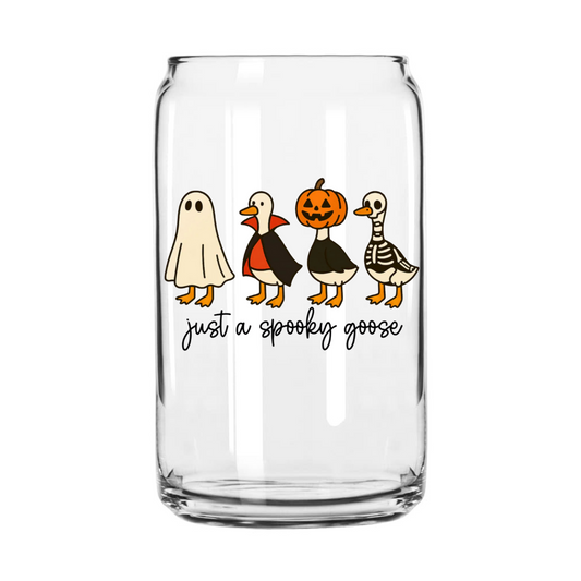 Spooky Goose Glass Can