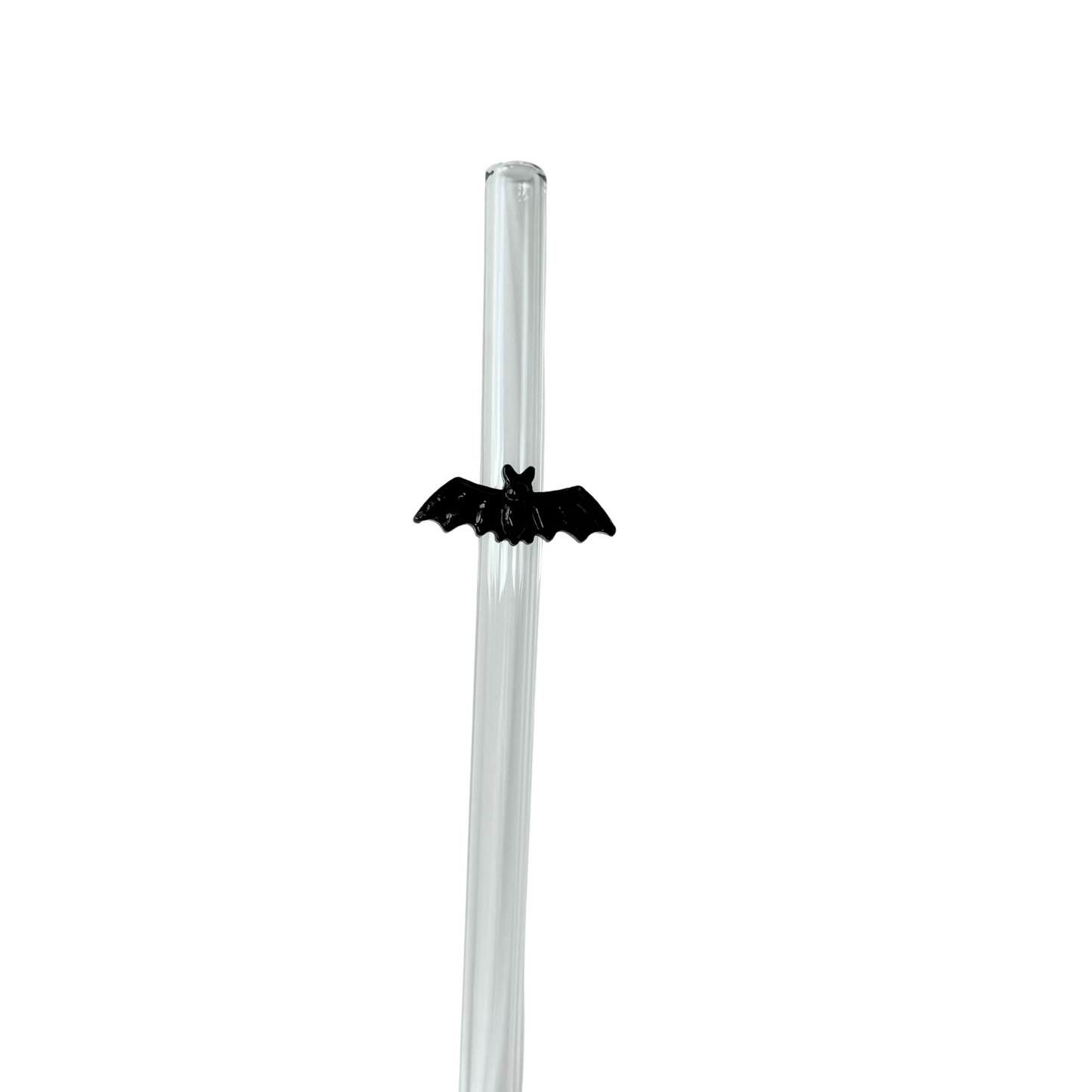 Bat Glass Charm Straw