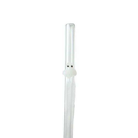 Ghost Glass Charm Straw
